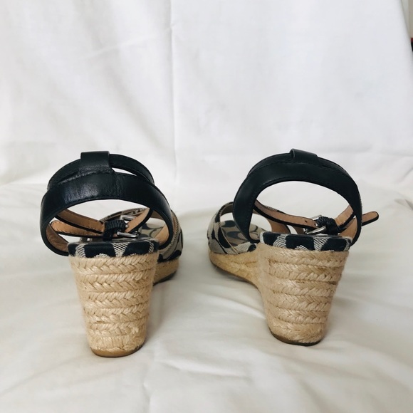 Coach Henley #1897 Black C Logo Wedge - Picture 4 of 8